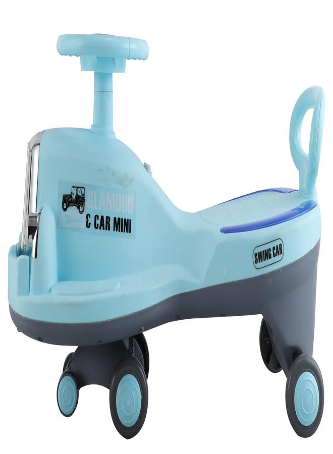 JoyRide Glamour DLX Light-Up Magic Car - Easy Glide Ride-On Toy for Kids | LED Lights, Music & 360° Swivel Wheels | Push Swing Car for Indoor/Outdoor Fun Ages 2+ Years (Blue) - Image 3